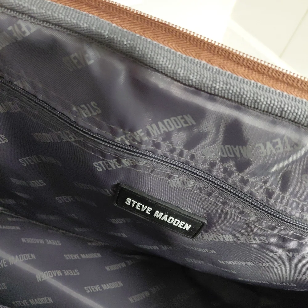 Steve Madden Black and Brown Men's Bag